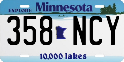 MN license plate 358NCY