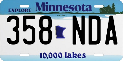 MN license plate 358NDA