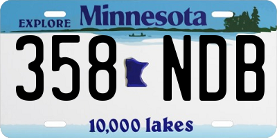 MN license plate 358NDB