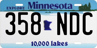 MN license plate 358NDC
