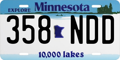 MN license plate 358NDD
