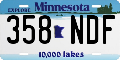 MN license plate 358NDF