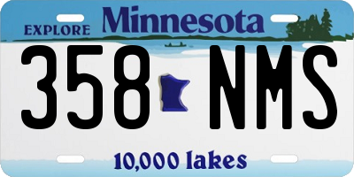 MN license plate 358NMS