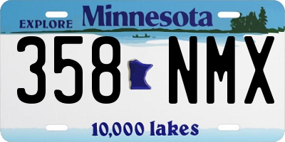 MN license plate 358NMX