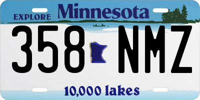 MN license plate 358NMZ
