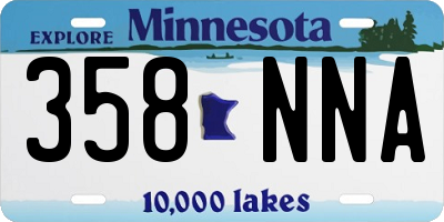 MN license plate 358NNA