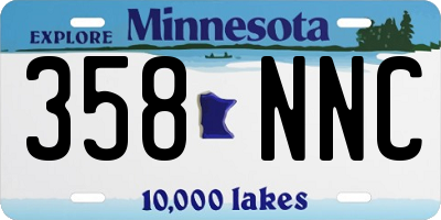 MN license plate 358NNC