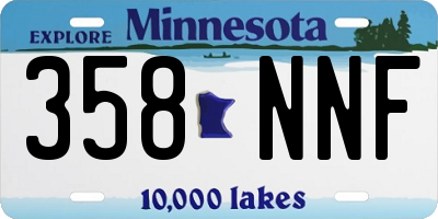 MN license plate 358NNF