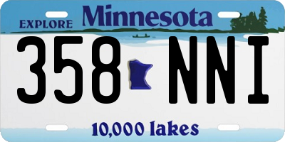 MN license plate 358NNI