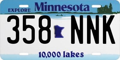 MN license plate 358NNK