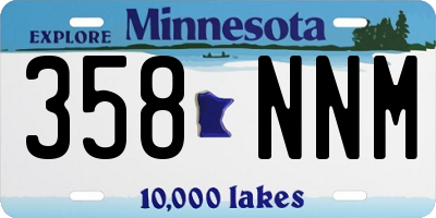 MN license plate 358NNM