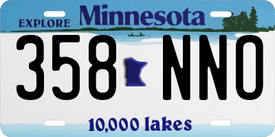 MN license plate 358NNO