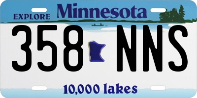 MN license plate 358NNS