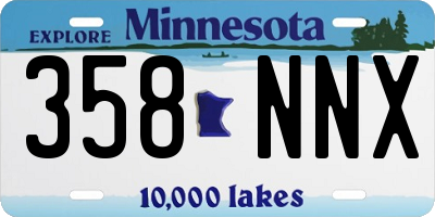 MN license plate 358NNX