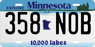 MN license plate 358NOB