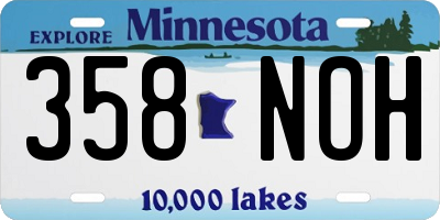MN license plate 358NOH