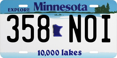 MN license plate 358NOI