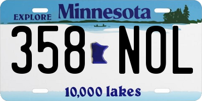 MN license plate 358NOL