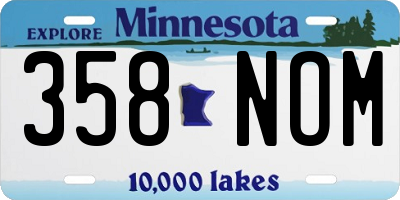 MN license plate 358NOM