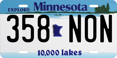 MN license plate 358NON