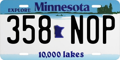 MN license plate 358NOP