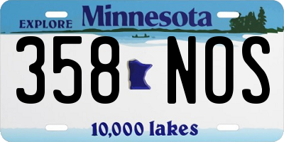 MN license plate 358NOS