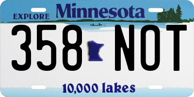 MN license plate 358NOT
