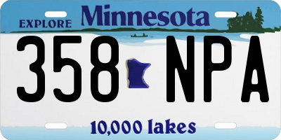 MN license plate 358NPA