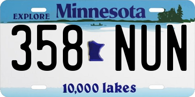 MN license plate 358NUN