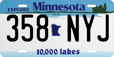 MN license plate 358NYJ