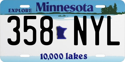 MN license plate 358NYL