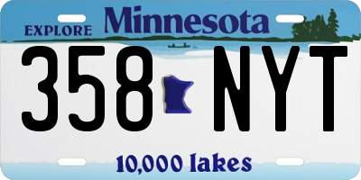 MN license plate 358NYT