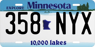 MN license plate 358NYX