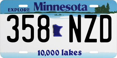 MN license plate 358NZD