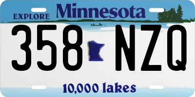 MN license plate 358NZQ