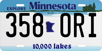 MN license plate 358ORI