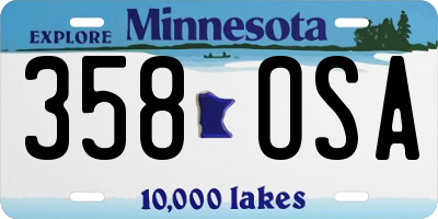MN license plate 358OSA