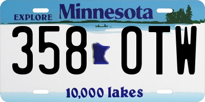 MN license plate 358OTW