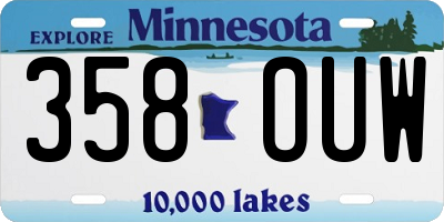 MN license plate 358OUW