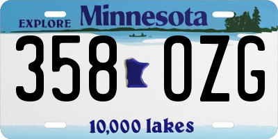 MN license plate 358OZG