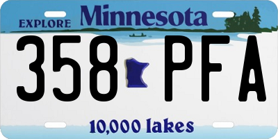 MN license plate 358PFA