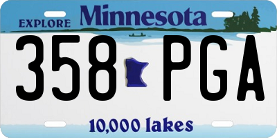 MN license plate 358PGA