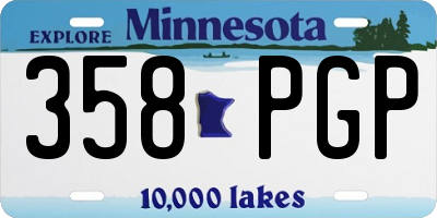 MN license plate 358PGP