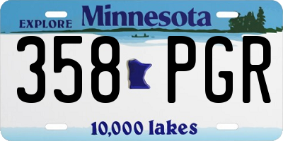 MN license plate 358PGR