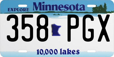 MN license plate 358PGX