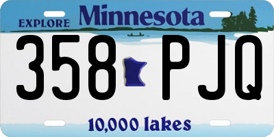 MN license plate 358PJQ