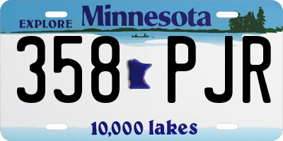 MN license plate 358PJR