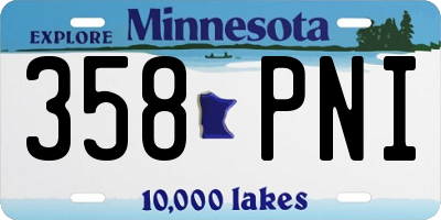 MN license plate 358PNI