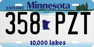 MN license plate 358PZT