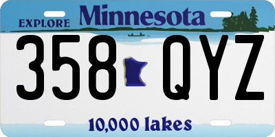 MN license plate 358QYZ